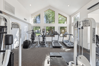 White equipment in gym